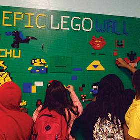 Epic LEGO wall allows anytime tinkering