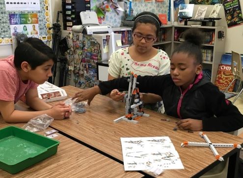 Students work on robotics project