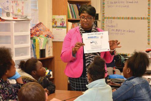 Carla Jefferson teaches in a classroom