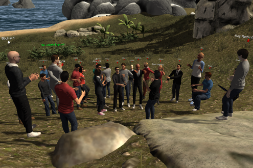 avatars meet in a virtual world