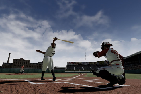 Una imagen de realidad virtual de alguien jugando béisbol.